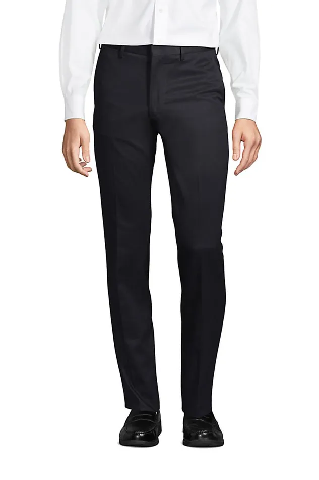 Lands039 End Chinos and Casual Pants Men Tailored Fit No Iron Twill Dress Pants Black