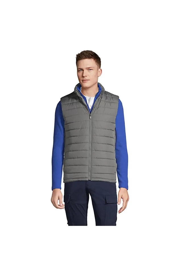Lands039 End Coats and Jackets Men Insulated Vest Arctic Gray