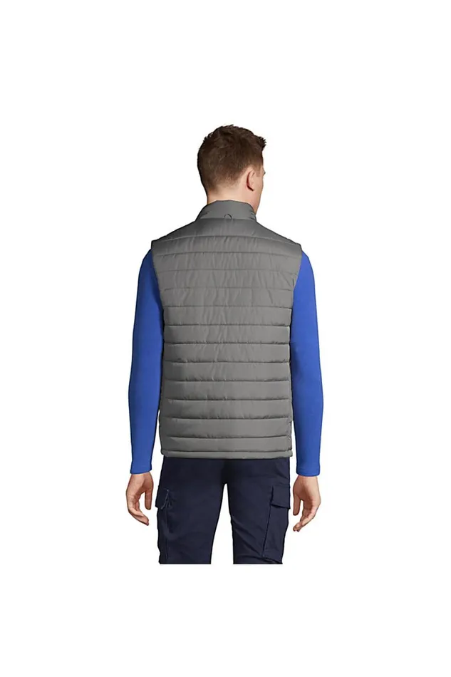 Lands039 End Coats and Jackets Men Insulated Vest Arctic Gray