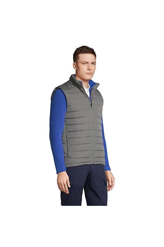 Lands039 End Coats and Jackets Men Insulated Vest Arctic Gray