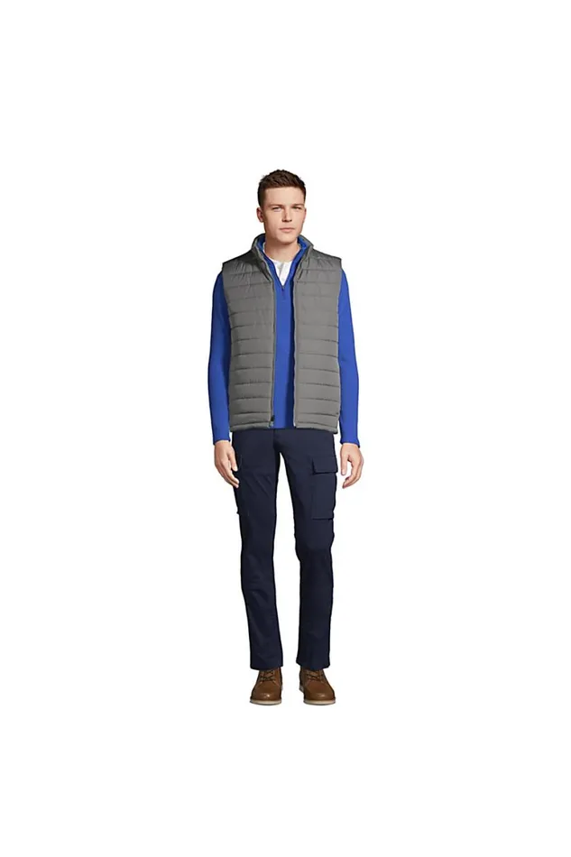 Lands039 End Coats and Jackets Men Insulated Vest Arctic Gray
