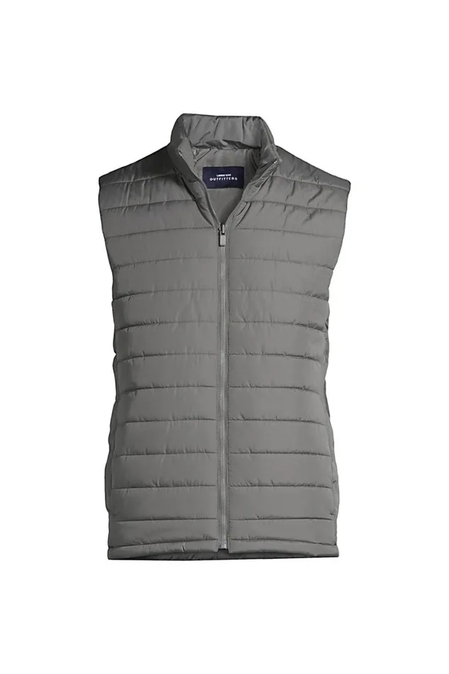 Lands039 End Coats and Jackets Men Insulated Vest Arctic Gray