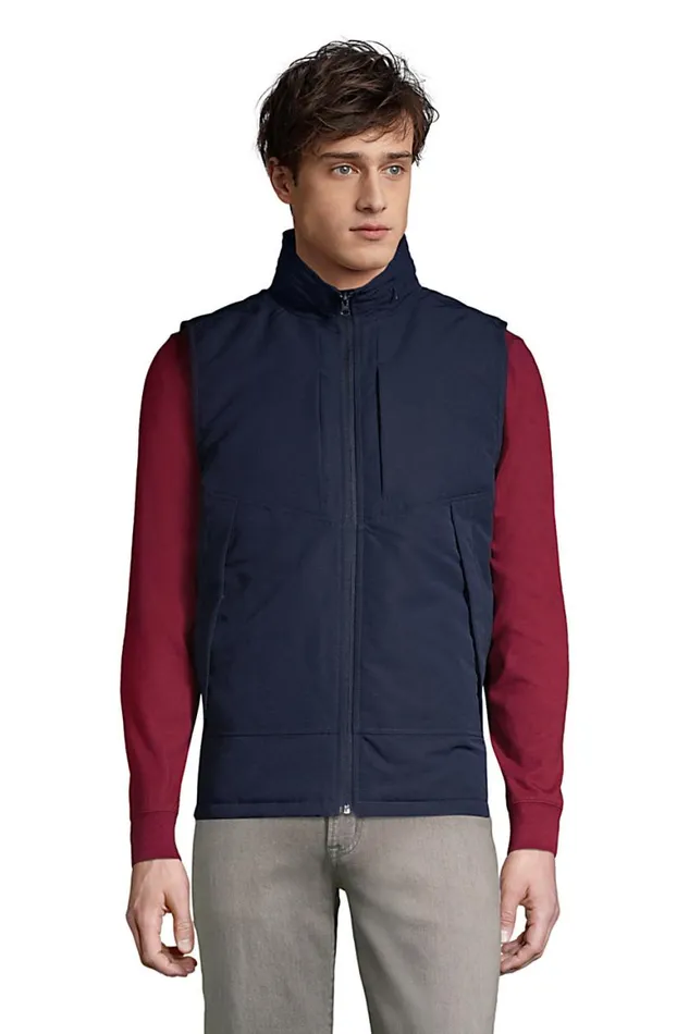 Lands039 End Coats and Jackets Men Packable Travel Vest Radiant Navy