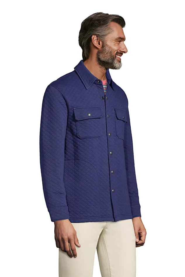 Lands039 End Coats and Jackets Men Quilted Shirt Jacket Deep Sea Navy Lands039 End Coats and Jackets Men Quilted Shirt Jacket Deep Sea Navy
