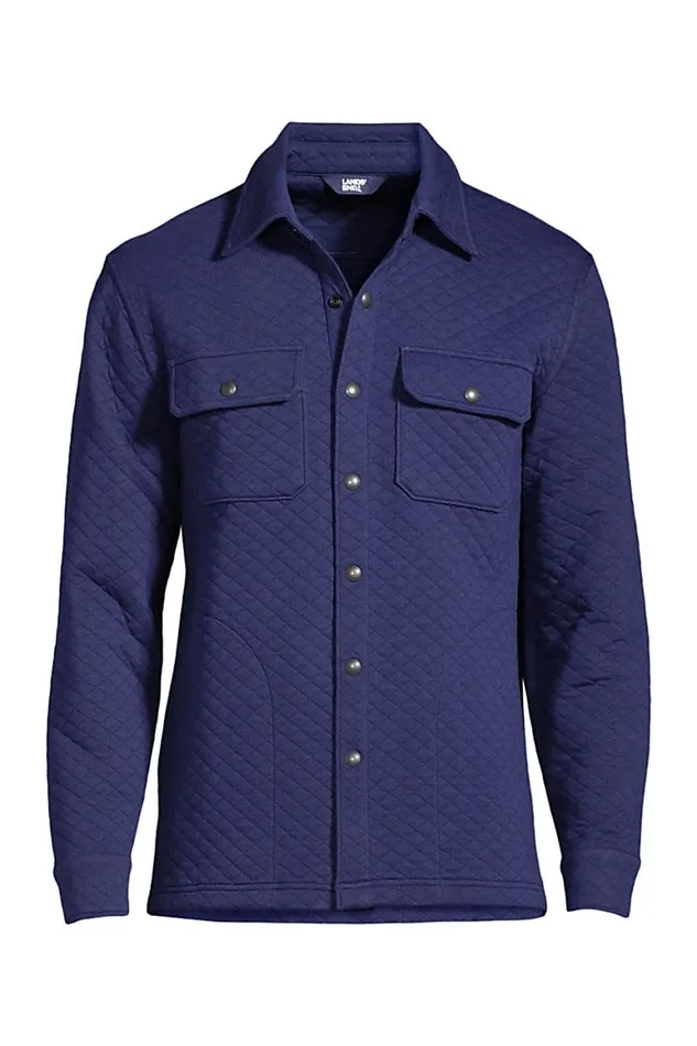 Lands039 End Coats and Jackets Men Quilted Shirt Jacket Deep Sea Navy Lands039 End Coats and Jackets Men Quilted Shirt Jacket Deep Sea Navy