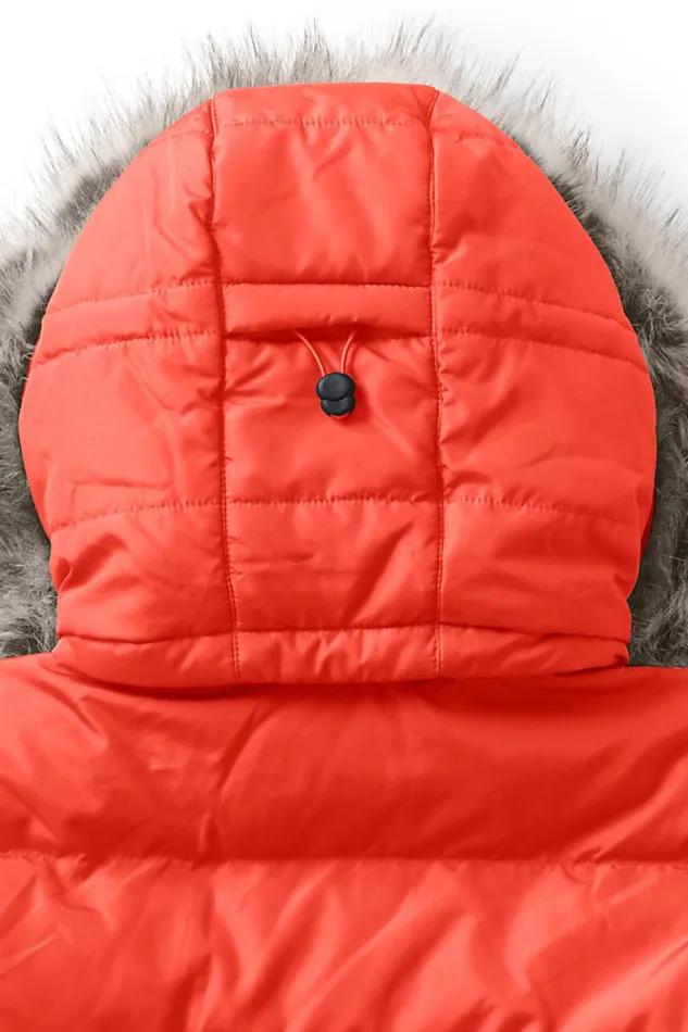 Lands039 End Coats and Jackets Women 600 Down Winter Long Coat With Hood Crimson Orange Lands039 End Coats and Jackets Women 600 Down Winter Long Coat With Hood Crimson Orange