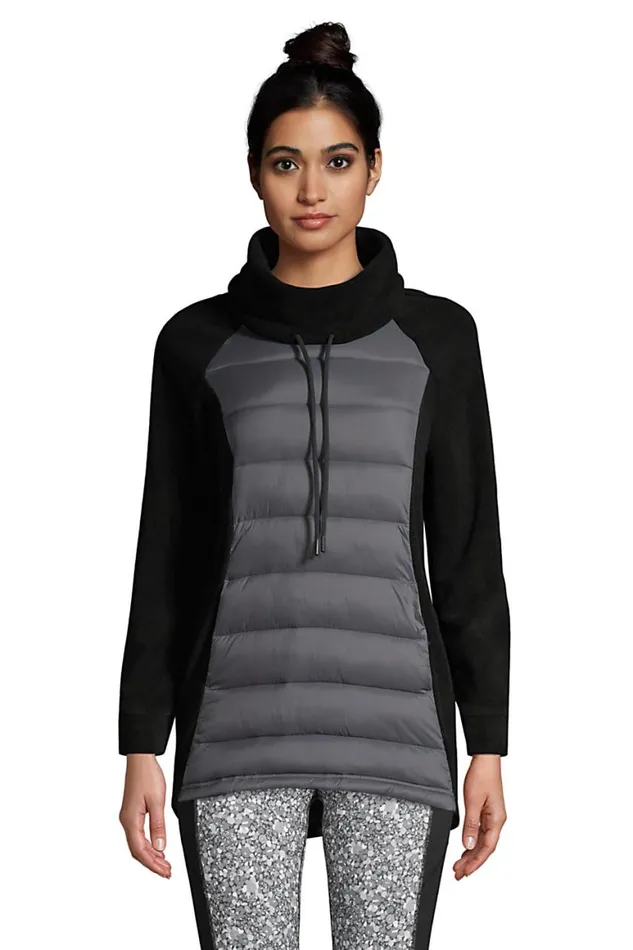 Lands039 End Coats and Jackets Women Insulated Hybrid Fleece Pullover Charcoal Lands039 End Coats and Jackets Women Insulated Hybrid Fleece Pullover Charcoal