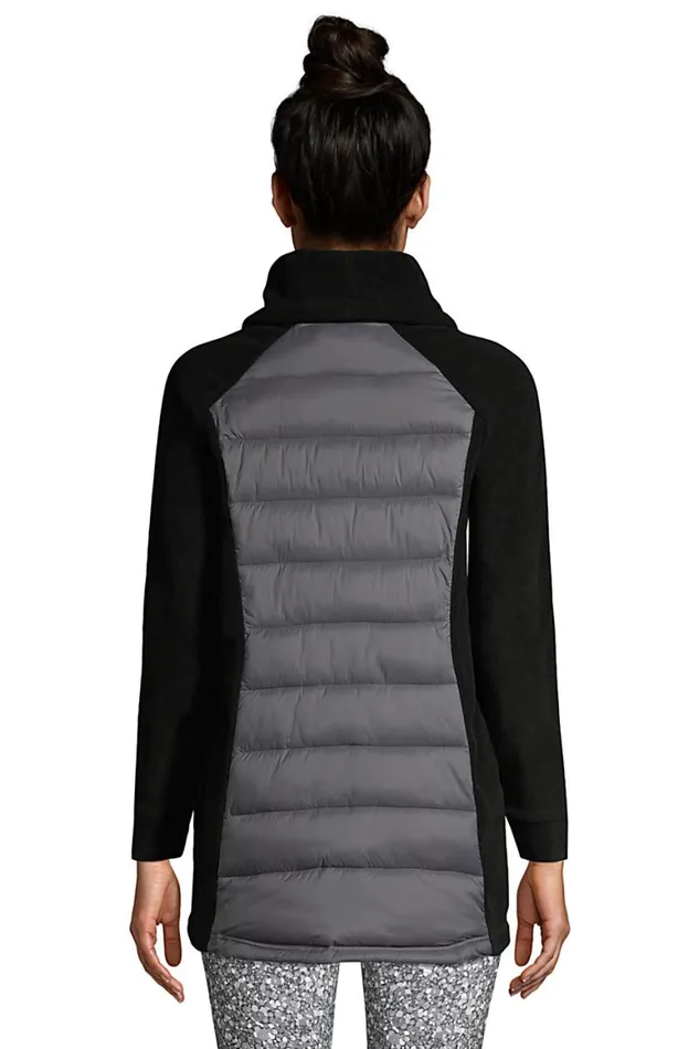 Lands039 End Coats and Jackets Women Insulated Hybrid Fleece Pullover Charcoal Lands039 End Coats and Jackets Women Insulated Hybrid Fleece Pullover Charcoal