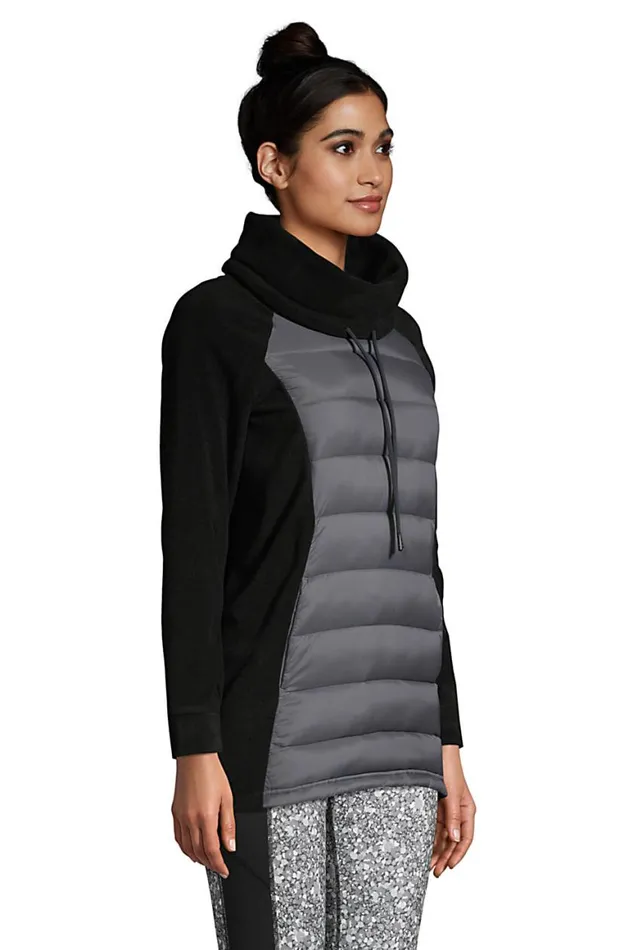 Lands039 End Coats and Jackets Women Insulated Hybrid Fleece Pullover Charcoal Lands039 End Coats and Jackets Women Insulated Hybrid Fleece Pullover Charcoal