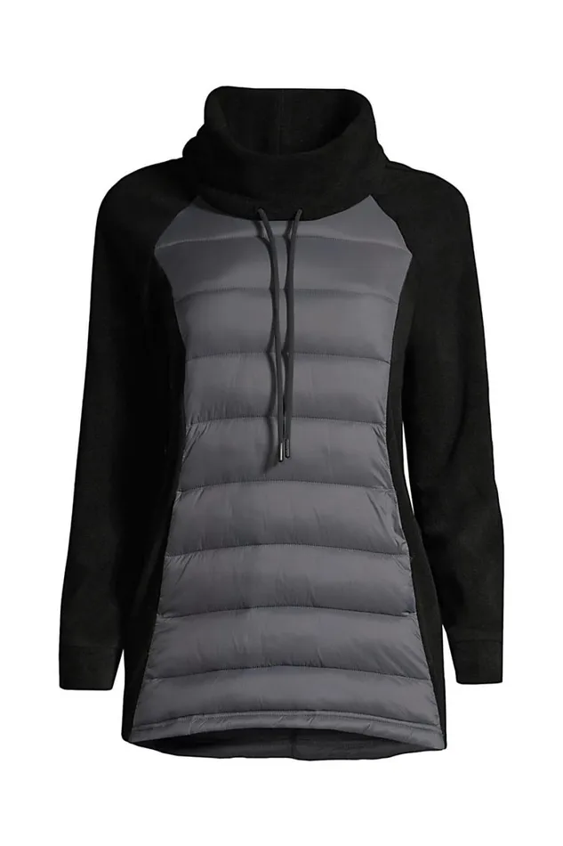 Lands039 End Coats and Jackets Women Insulated Hybrid Fleece Pullover Charcoal Lands039 End Coats and Jackets Women Insulated Hybrid Fleece Pullover Charcoal