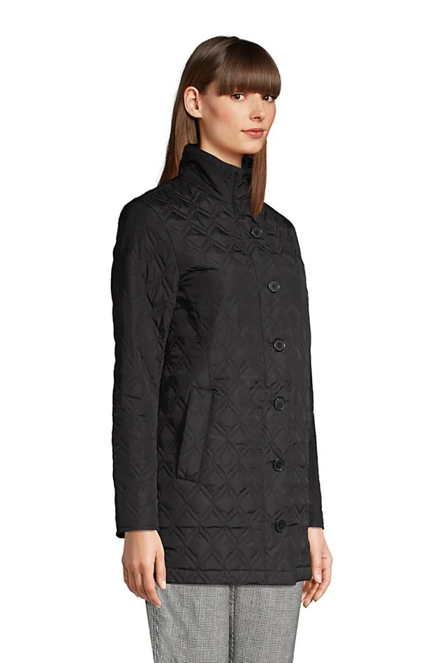 Lands039 End Coats and Jackets Women Insulated Packable Quilted Barn Coat Black