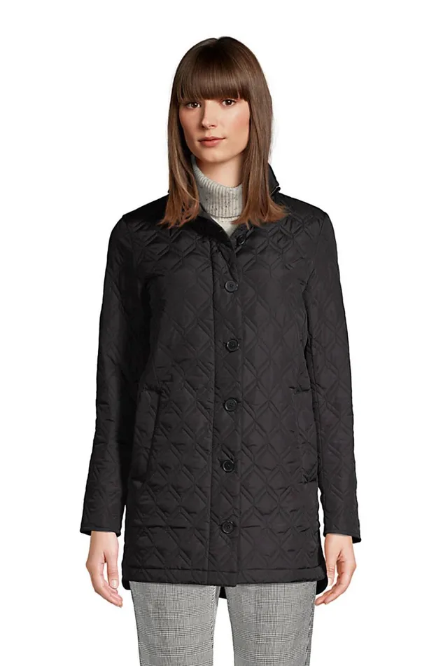 Lands039 End Coats and Jackets Women Insulated Packable Quilted Barn Coat Black
