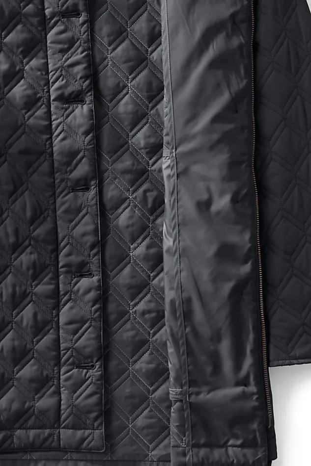 Lands039 End Coats and Jackets Women Insulated Packable Quilted Barn Coat Black
