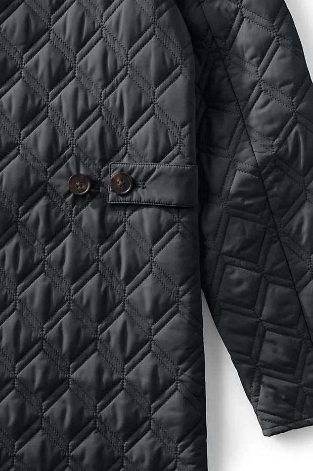 Lands039 End Coats and Jackets Women Insulated Packable Quilted Barn Coat Black