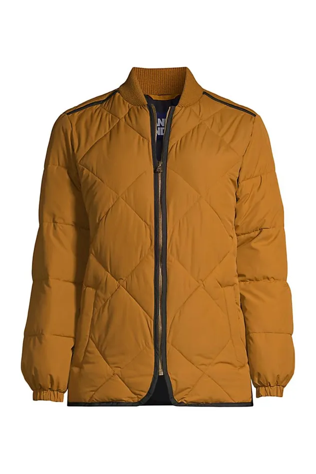 Lands039 End Coats and Jackets Women Insulated Quilted Thermoplume Bomber Jacket Golden Pecan Lands039 End Coats and Jackets Women Insulated Quilted Thermoplume Bomber Jacket Golden Pecan