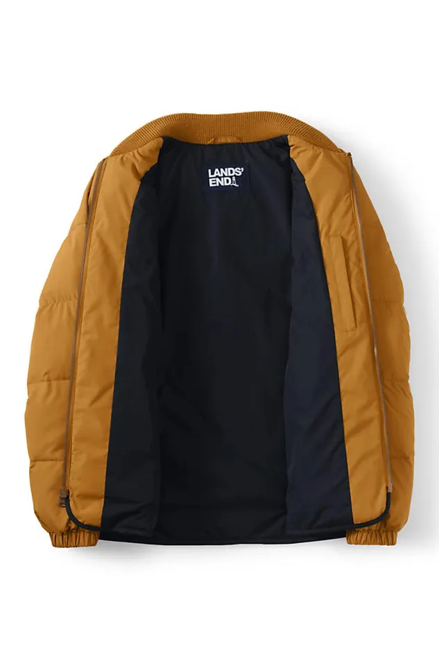Lands039 End Coats and Jackets Women Insulated Quilted Thermoplume Bomber Jacket Golden Pecan Lands039 End Coats and Jackets Women Insulated Quilted Thermoplume Bomber Jacket Golden Pecan