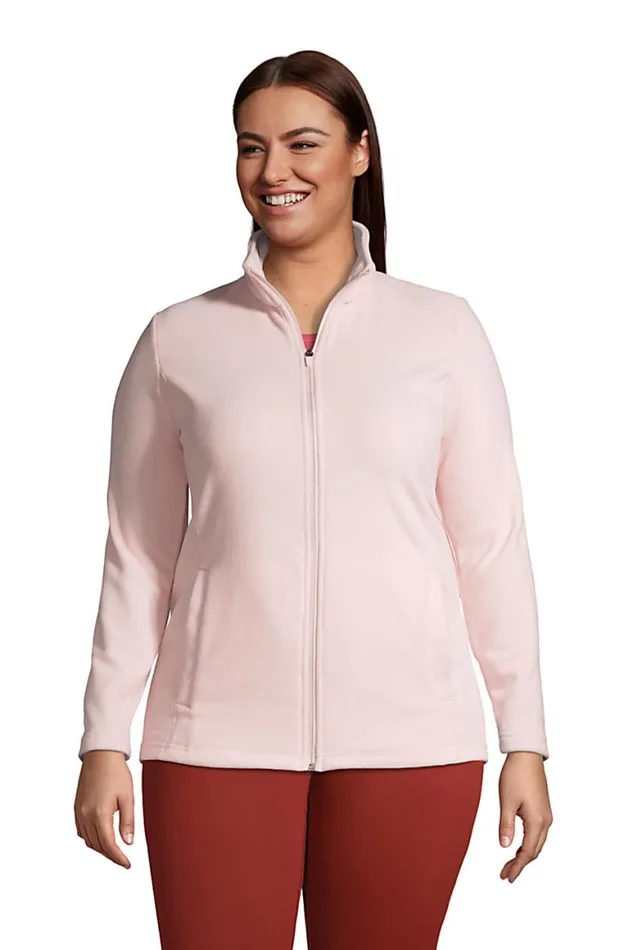 Lands039 End Coats and Jackets Women Plus Size Full Zip Fleece Jacket Soft Tea Rose Lands039 End Coats and Jackets Women Plus Size Full Zip Fleece Jacket Soft Tea Rose