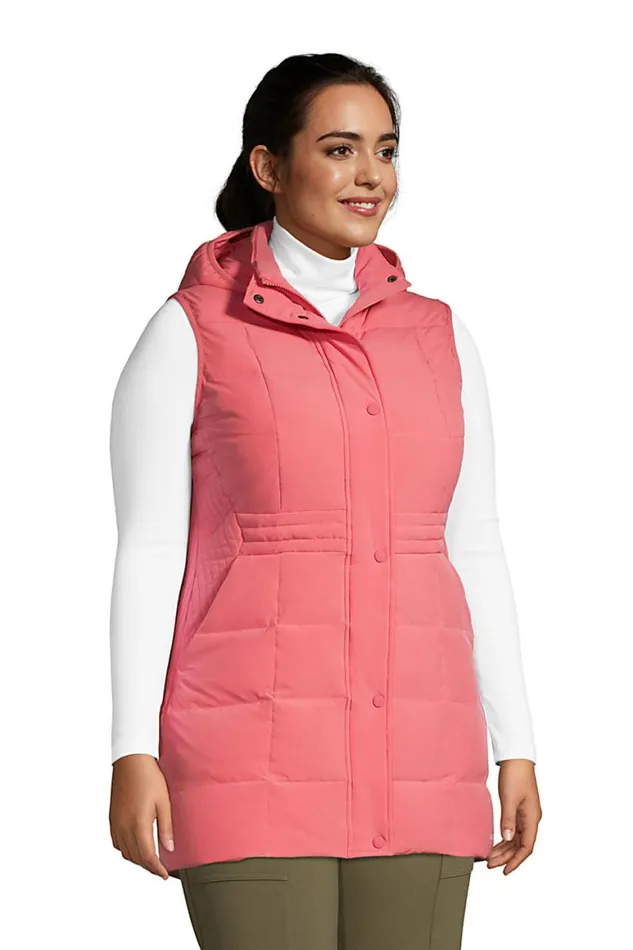 Lands039 End Coats and Jackets Women Plus Size Quilted Stretch Down Vest Soft Mojave Rose Lands039 End Coats and Jackets Women Plus Size Quilted Stretch Down Vest Soft Mojave Rose