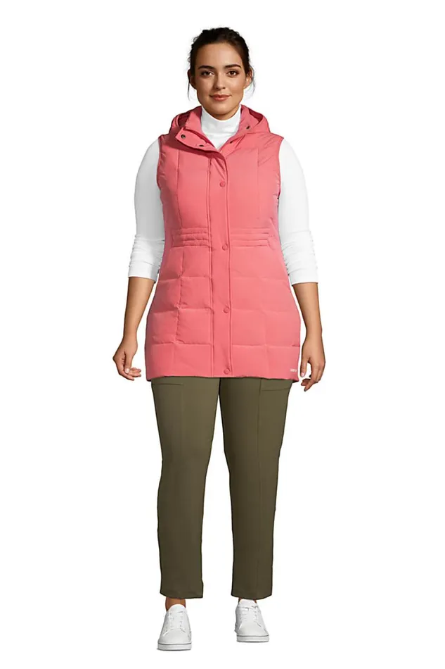 Lands039 End Coats and Jackets Women Plus Size Quilted Stretch Down Vest Soft Mojave Rose Lands039 End Coats and Jackets Women Plus Size Quilted Stretch Down Vest Soft Mojave Rose