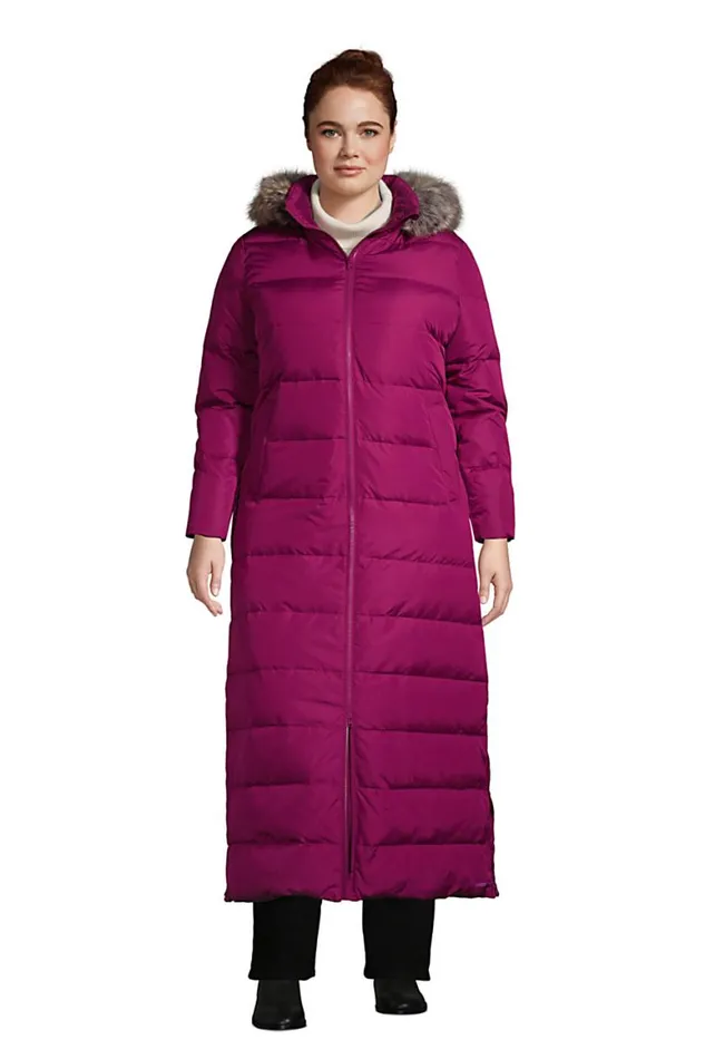 Lands039 End Coats and Jackets Women Plus Size Winter Maxi Long Down Coat With Hood Rubellite Lands039 End Coats and Jackets Women Plus Size Winter Maxi Long Down Coat With Hood Rubellite