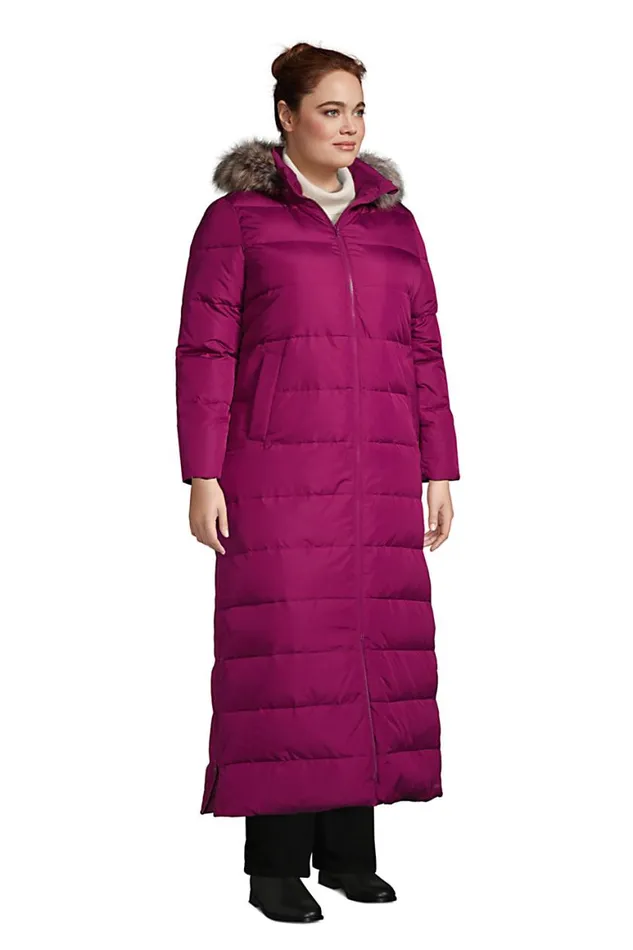 Lands039 End Coats and Jackets Women Plus Size Winter Maxi Long Down Coat With Hood Rubellite Lands039 End Coats and Jackets Women Plus Size Winter Maxi Long Down Coat With Hood Rubellite