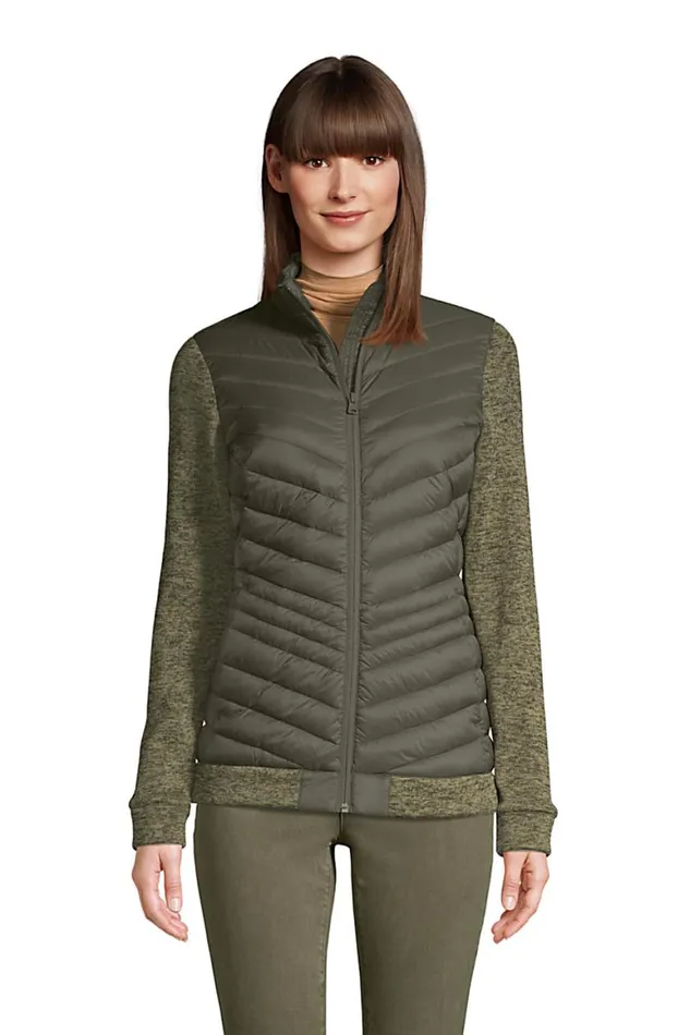 Lands039 End Coats and Jackets Women Ultra Lightweight Down Packable Sweater Fleece Jacket Forest Moss Lands039 End Coats and Jackets Women Ultra Lightweight Down Packable Sweater Fleece Jacket Forest Moss
