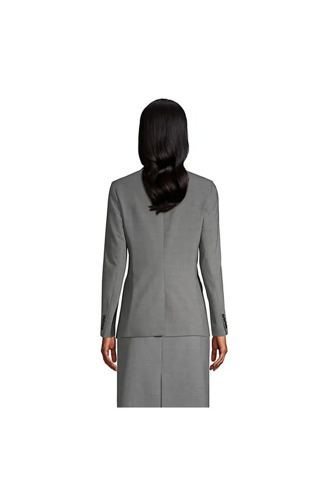 Lands039 End Coats and Jackets Women Washable Wool Two Button Traditional Blazer Light Charcoal Lands039 End Coats and Jackets Women Washable Wool Two Button Traditional Blazer Light Charcoal