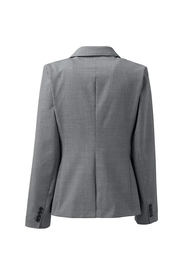Lands039 End Coats and Jackets Women Washable Wool Two Button Traditional Blazer Light Charcoal Lands039 End Coats and Jackets Women Washable Wool Two Button Traditional Blazer Light Charcoal