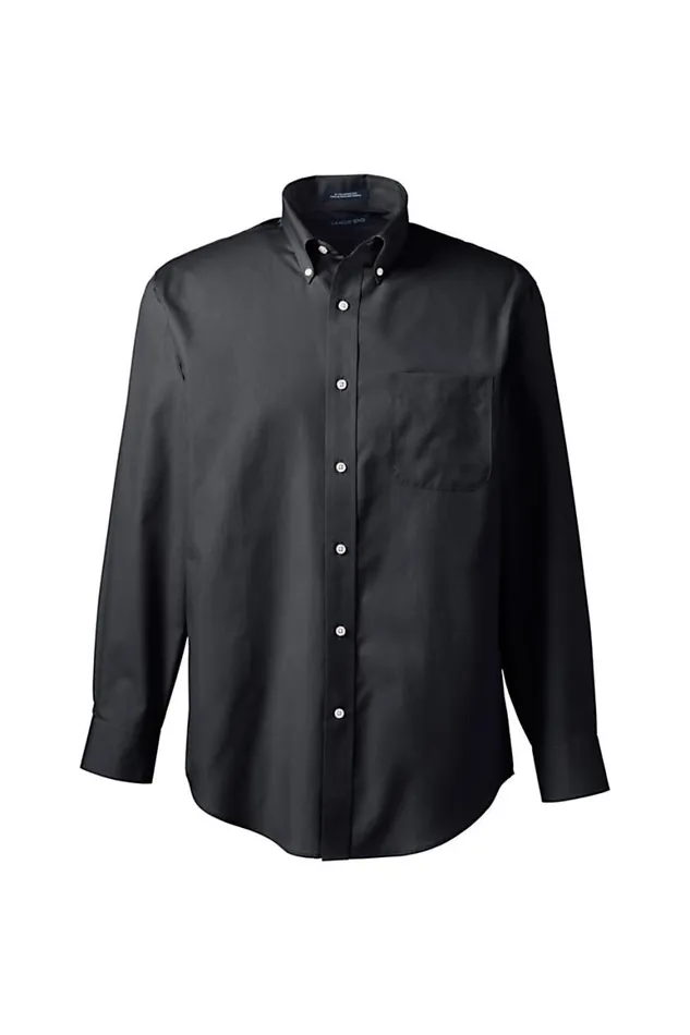 Lands039 End Dress Shirts Men Long Sleeve Buttondown No Iron Broadcloth Shirt Black Lands039 End Dress Shirts Men Long Sleeve Buttondown No Iron Broadcloth Shirt Black