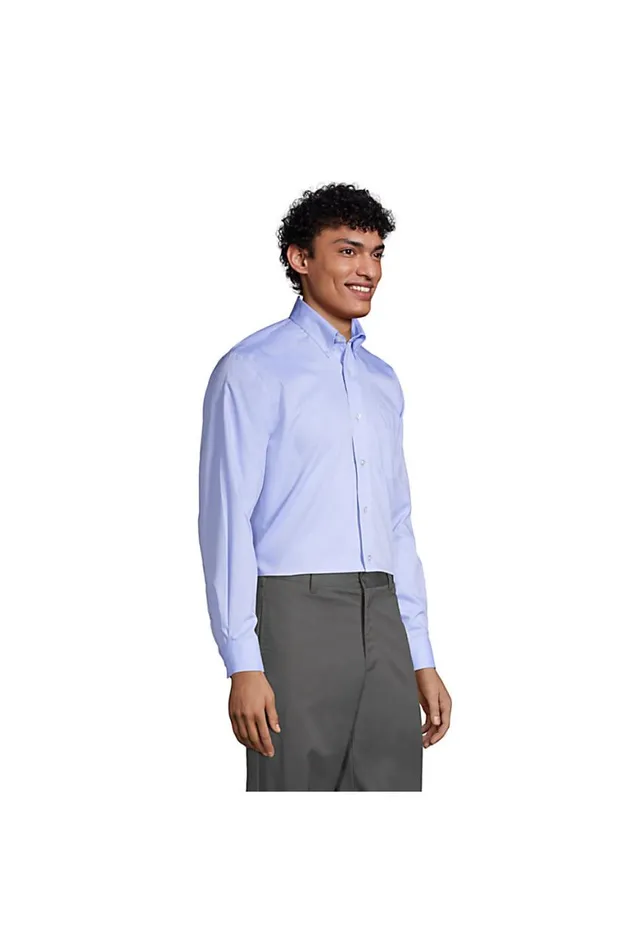 Lands039 End Dress Shirts Men Long Sleeve No Iron Pinpoint Dress Shirt Blue Lands039 End Dress Shirts Men Long Sleeve No Iron Pinpoint Dress Shirt Blue