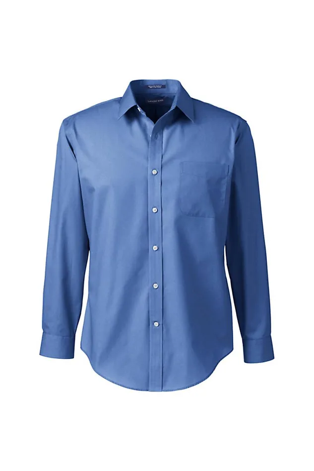 Lands039 End Dress Shirts Men Long Sleeve Tailored Straight Collar Broadcloth Dress Shirt True Blue Lands039 End Dress Shirts Men Long Sleeve Tailored Straight Collar Broadcloth Dress Shirt True Blue