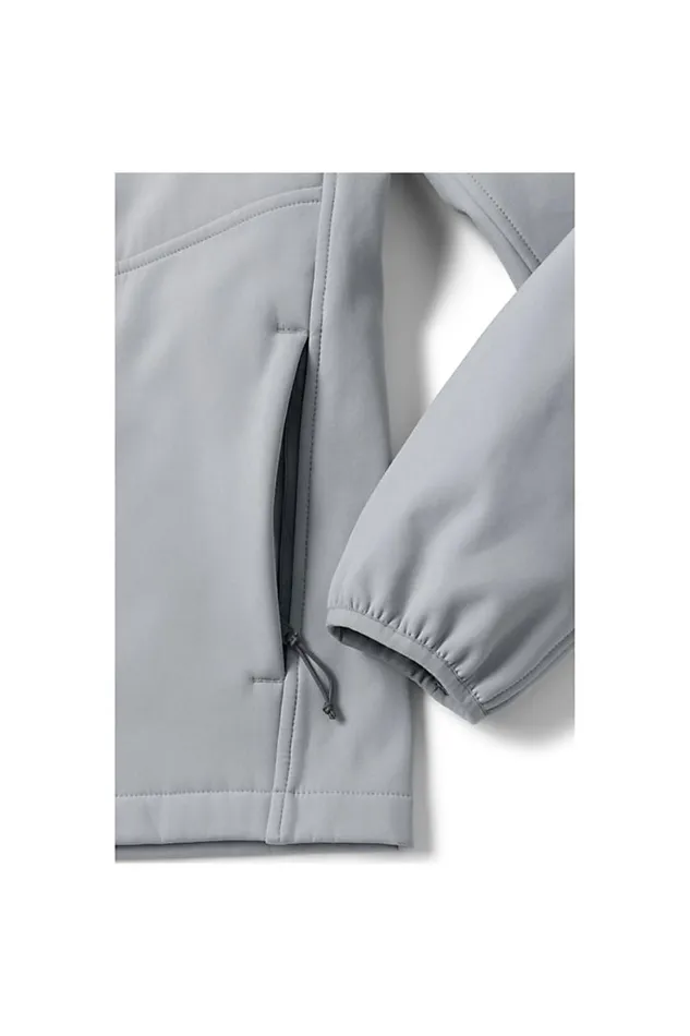 Lands039 End Fleece Men Soft Shell Fleece Jacket With Hood Ultimate Gray