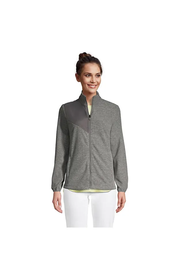Lands039 End Fleece Women Thermacheck 200 Fleece Jacket Arctic Gray Heather