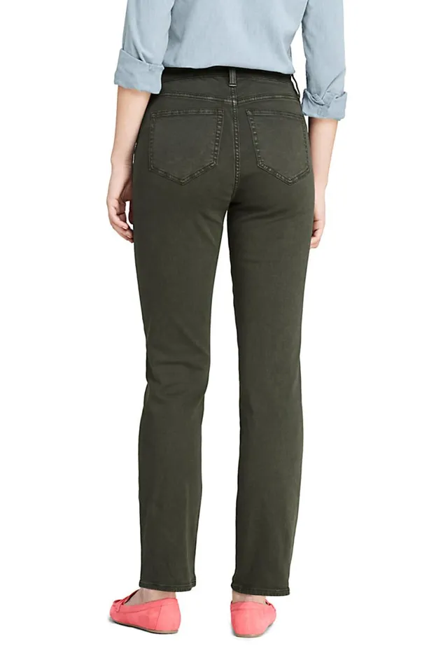 Lands039 End Jeans Women Curvy Mid Rise Straight Leg Jeans 8211 Color Dark Olive Green