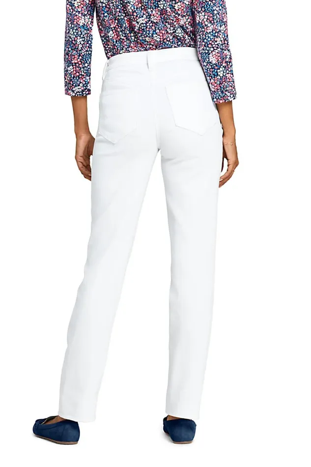 Lands039 End Jeans Women High Rise Compression Straight Leg Jeans White Lands039 End Jeans Women High Rise Compression Straight Leg Jeans White