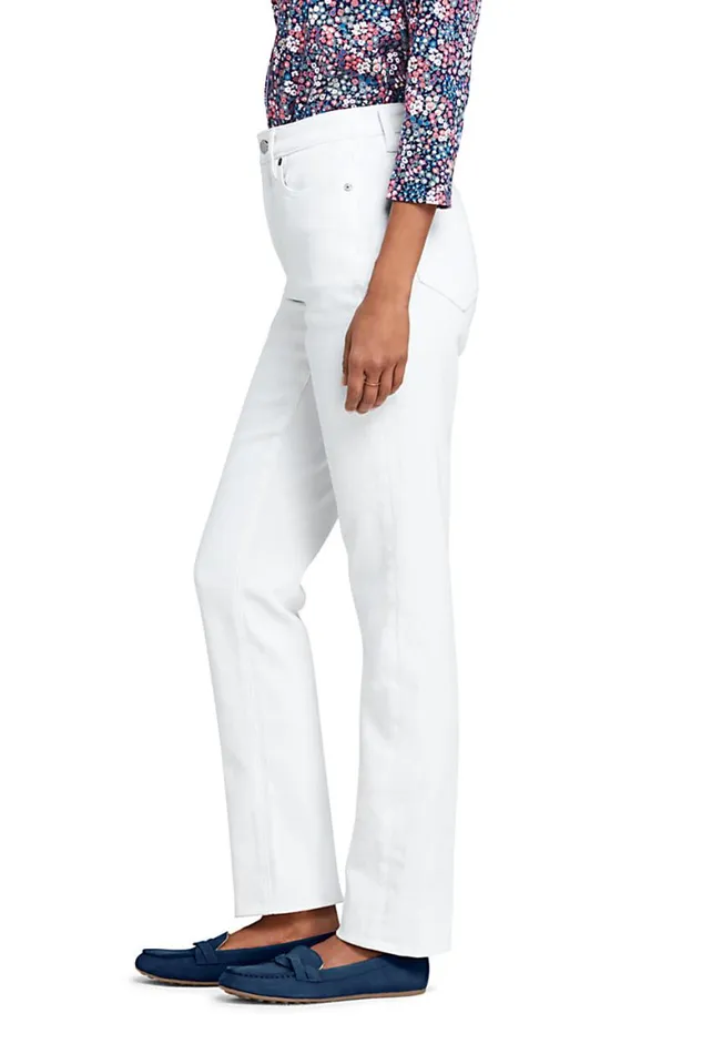 Lands039 End Jeans Women High Rise Compression Straight Leg Jeans White Lands039 End Jeans Women High Rise Compression Straight Leg Jeans White