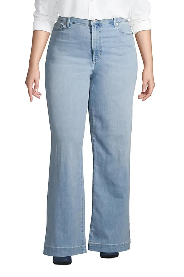 Lands039 End Jeans Women Plus Size High Rise Wide Leg Blue Jeans Juneberry Blue Lands039 End Jeans Women Plus Size High Rise Wide Leg Blue Jeans Juneberry Blue
