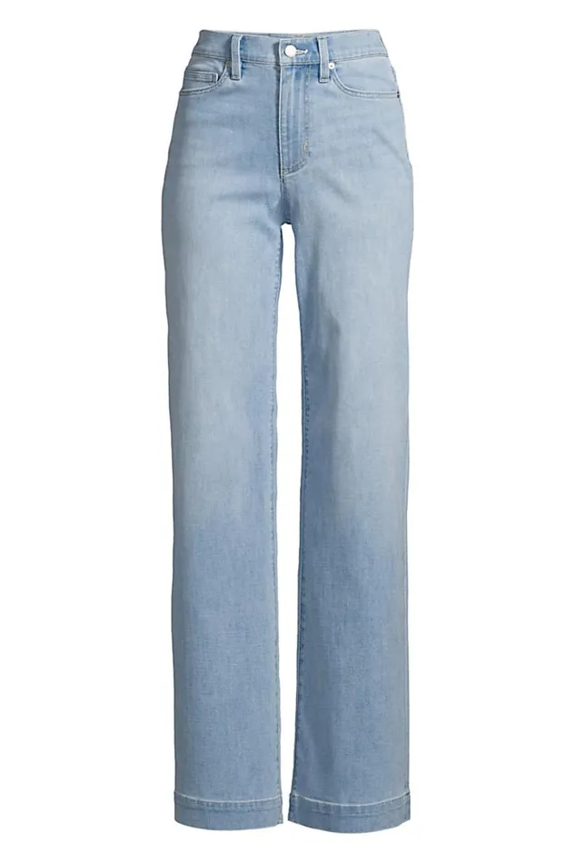Lands039 End Jeans Women Plus Size High Rise Wide Leg Blue Jeans Juneberry Blue