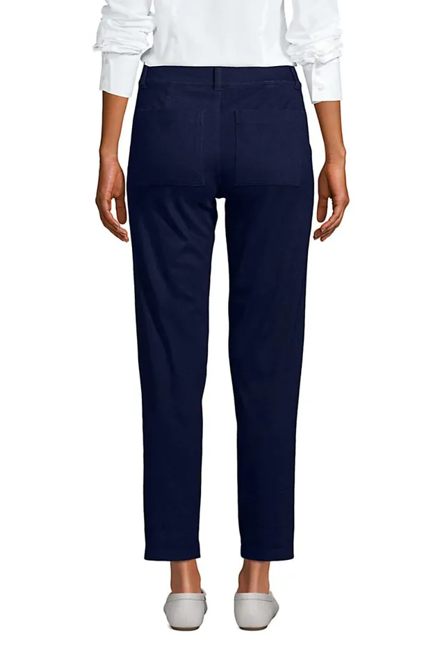 Lands039 End Jeans Women Starfish Mid Rise Elastic Waist Pull On Utility Jean Ankle Pants Dark Indigo Lands039 End Jeans Women Starfish Mid Rise Elastic Waist Pull On Utility Jean Ankle Pants Dark Indigo