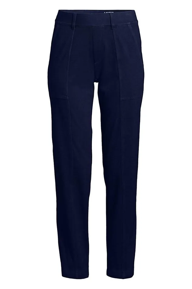 Lands039 End Jeans Women Starfish Mid Rise Elastic Waist Pull On Utility Jean Ankle Pants Dark Indigo Lands039 End Jeans Women Starfish Mid Rise Elastic Waist Pull On Utility Jean Ankle Pants Dark Indigo