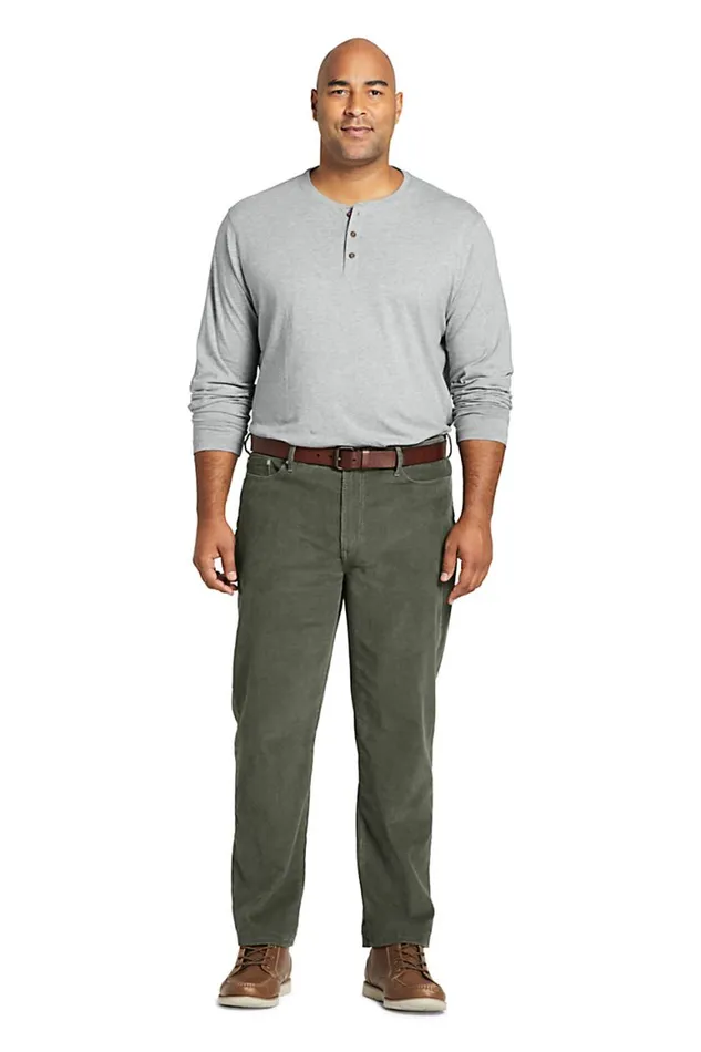 Lands039 End Knit Tops and Tees Men Big And Tall Supima Jersey Long Sleeve Henley Soft Sea Green