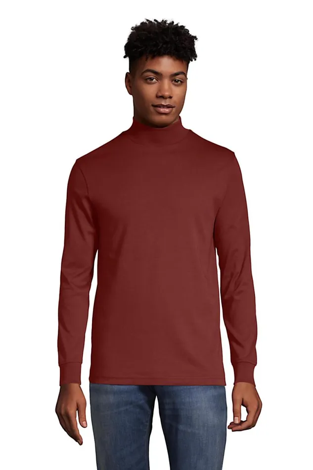 Lands039 End Knit Tops and Tees Men Big Super Soft Supima Mock Turtleneck Rust Red Lands039 End Knit Tops and Tees Men Big Super Soft Supima Mock Turtleneck Rust Red