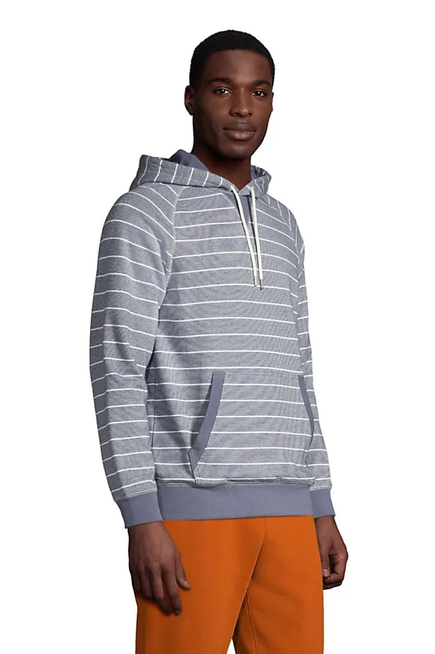 Lands039 End Knit Tops and Tees Men Serious Sweats French Terry Long Sleeve Pullover Hoodie Rust Red Stripe Lands039 End Knit Tops and Tees Men Serious Sweats French Terry Long Sleeve Pullover Hoodie Rust Red Stripe