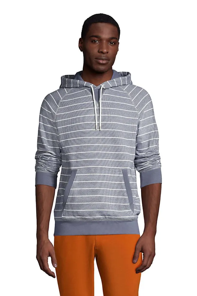 Lands039 End Knit Tops and Tees Men Serious Sweats French Terry Long Sleeve Pullover Hoodie Rust Red Stripe Lands039 End Knit Tops and Tees Men Serious Sweats French Terry Long Sleeve Pullover Hoodie Rust Red Stripe
