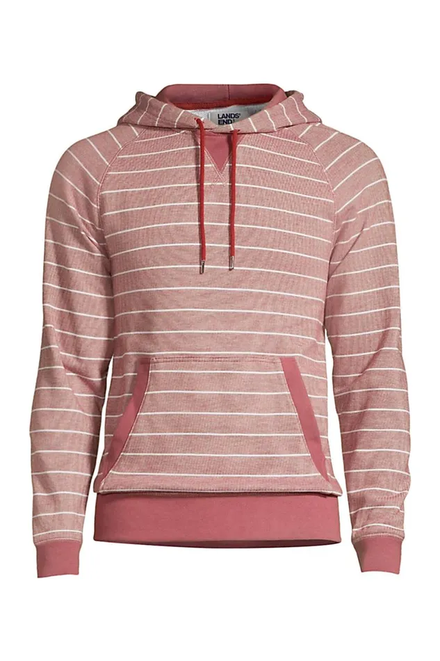 Lands039 End Knit Tops and Tees Men Serious Sweats French Terry Long Sleeve Pullover Hoodie Rust Red Stripe Lands039 End Knit Tops and Tees Men Serious Sweats French Terry Long Sleeve Pullover Hoodie Rust Red Stripe