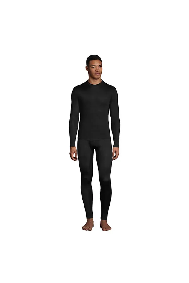 Lands039 End Long Underwear Men Silk Long Underwear Crew Neck Black Lands039 End Long Underwear Men Silk Long Underwear Crew Neck Black
