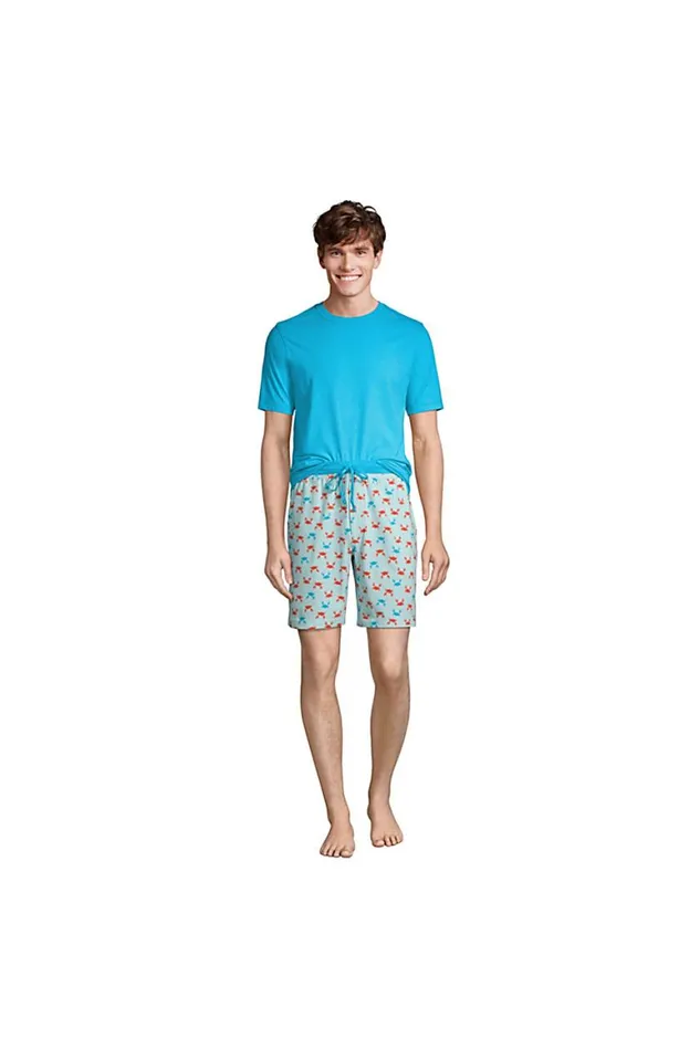 Lands039 End Pajamas and Robes Men Knit Jersey Pajama Shorts Sleep Set Light Blue Radiance Crabs Lands039 End Pajamas and Robes Men Knit Jersey Pajama Shorts Sleep Set Light Blue Radiance Crabs