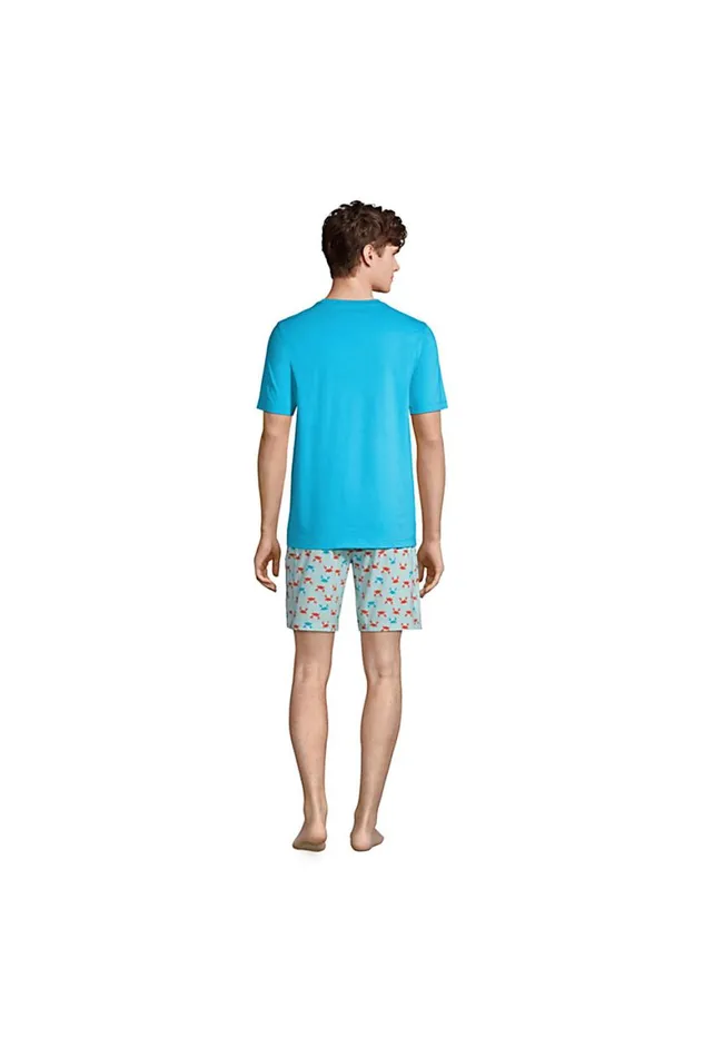 Lands039 End Pajamas and Robes Men Knit Jersey Pajama Shorts Sleep Set Light Blue Radiance Crabs Lands039 End Pajamas and Robes Men Knit Jersey Pajama Shorts Sleep Set Light Blue Radiance Crabs