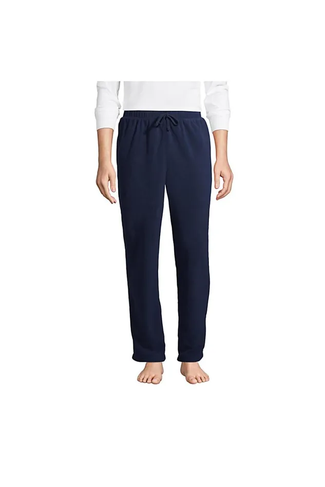 Lands039 End Pajamas and Robes Men Solid Fleece Pajama Pants Radiant Navy