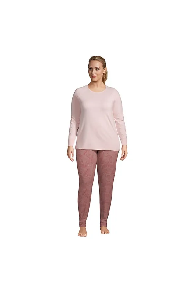 Lands039 End Pajamas and Robes Women Plus Size Lounge Pajama Set Long Sleeve Tshirt And Slim Leg Pants Rust Red Chevron Floral Lands039 End Pajamas and Robes Women Plus Size Lounge Pajama Set Long Sleeve Tshirt And Slim Leg Pants Rust Red Chevron Floral